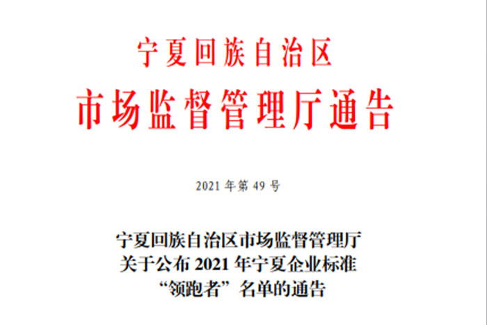 【荣誉】EBET易博《GS系列桁架机器人》企业标准入选2021年宁夏企业标准&ldquo;领跑者&rdquo;名单